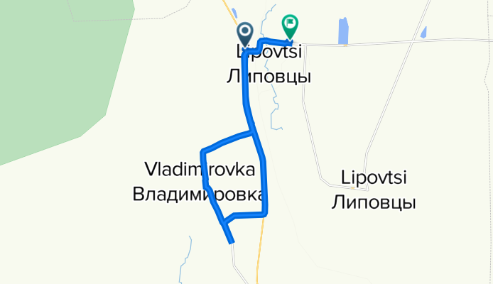 От A184, Липовцы до Угольная улица, Липовцы