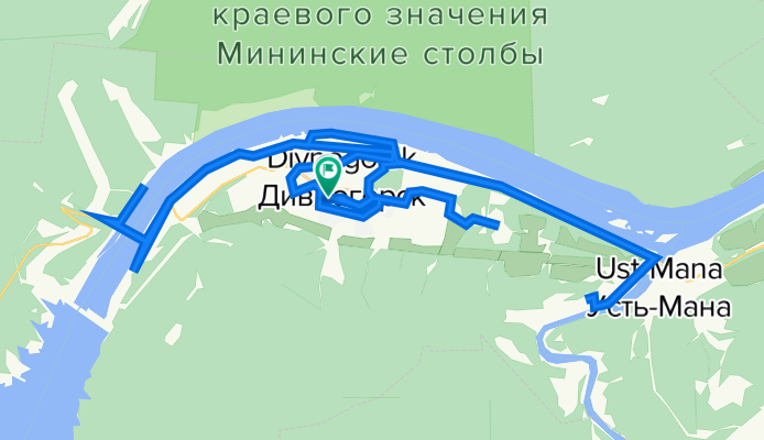 От улица 30 лет Победы 12, Дивногорск до улица 30 лет Победы 1 корпус 1, Дивногорск