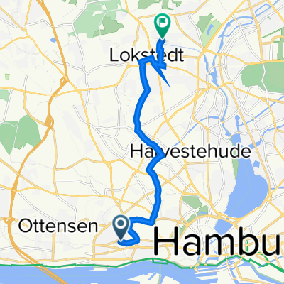 Blücherstraße 30, Hamburg nach Lokstedter Damm 10, Hamburg