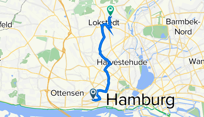 Blücherstraße 30, Hamburg nach Lokstedter Damm 10, Hamburg