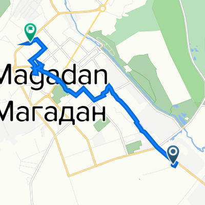 От улица Пролетарская 96, Магадан до улица Транспортная 15, Магадан
