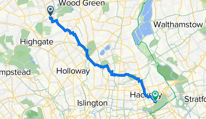 Route to Victoria Park Road 288