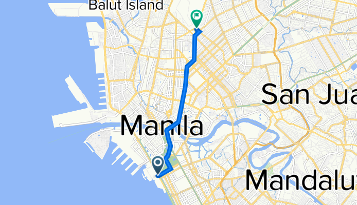 Abenida Teodoro M Kalaw 636, Manila to A. Bonifacio Avenue, Quezon City