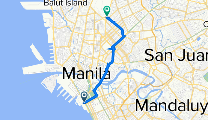 Abenida Teodoro M Kalaw 636, Manila to A. Bonifacio Avenue, Quezon City