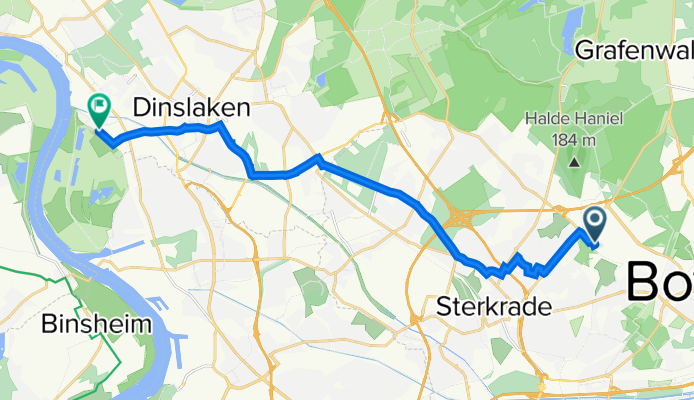 Fuhlenbrockstraße 28, Oberhausen nach Rheinaue 115, Dinslaken