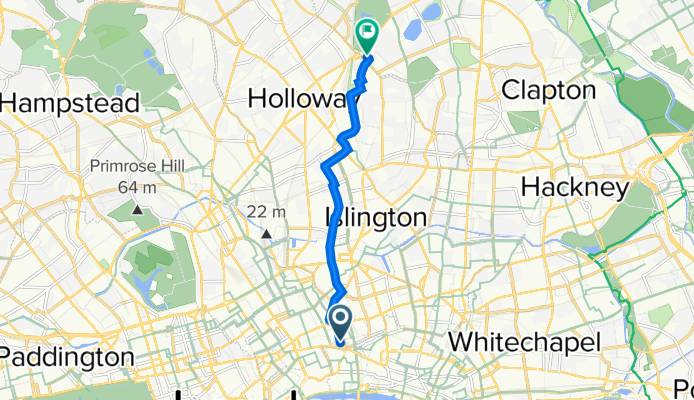 10A Leather Lane, London to 24 Finsbury Park Road, London