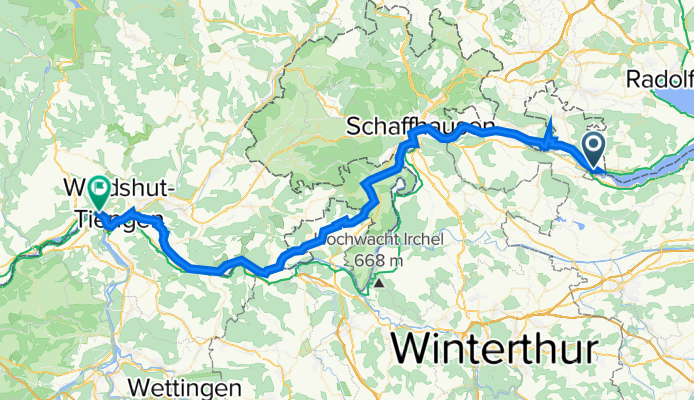 Route naar Rheinbrücke 5, Waldshut-Tiengen