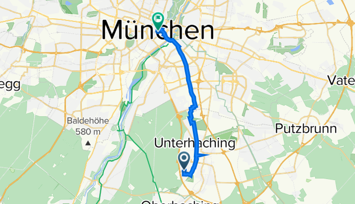 Platanenstraße 61, Taufkirchen to Marienplatz 7–11, Munich