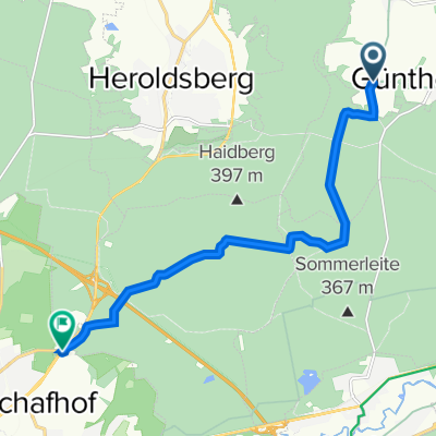 Oedenberger Hauptstraße 2, Lauf an der Pegnitz nach Thurn-und-Taxis-Straße 10, Nürnberg