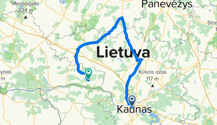 Kaunas - Kėdainiai - Baisogala - Raseiniai - Pelutėliai