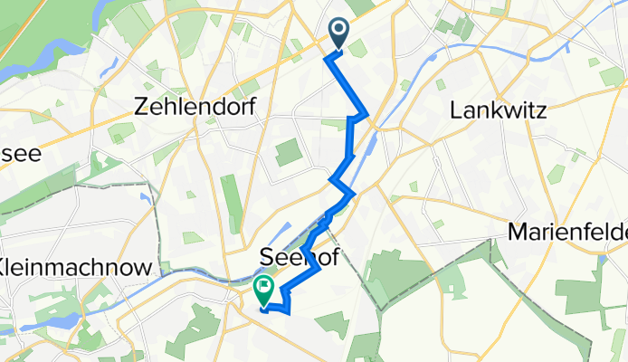 Viktoriaplatz 2, Berlin nach Friedrich-Steinwachs-Weg 10, Teltow