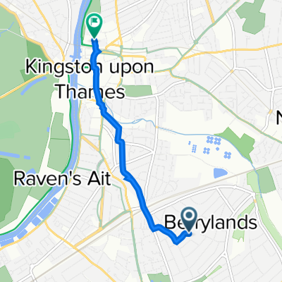 Kingston upon Thames, Surbiton to 7 Skerne Road, Kingston Upon Thames