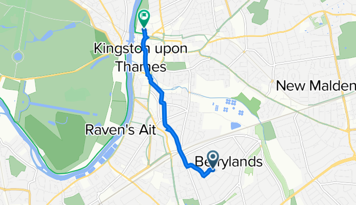 Kingston upon Thames, Surbiton to 7 Skerne Road, Kingston Upon Thames