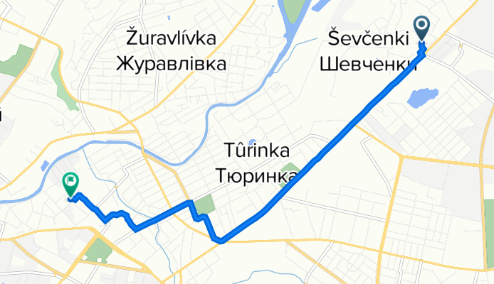 От вулиця Академіка Павлова 271, Харків до вулиця Сомівська 24, Харків
