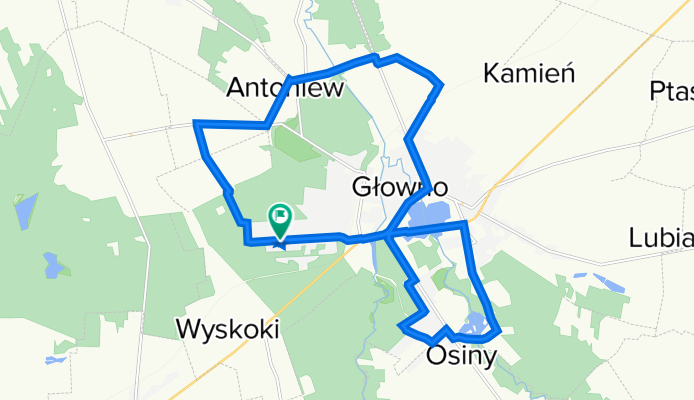 Zabrzeźniańska 54, Głowno do Zabrzeźniańska 54, Głowno