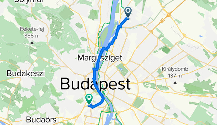 Nádor utca 38., Budapest to Nagyszőlős utca 13., Budapest