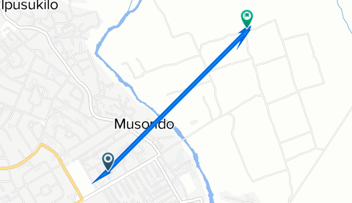 Jambo Drive, Kitwe to Unnamed Road