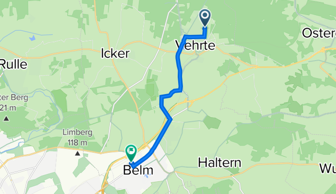 Seelhorst 1, Belm nach Industriestraße 1, Belm
