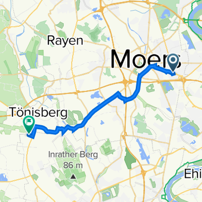 Stefanstraße 12A, Moers nach Hinterorbroich 16, Krefeld