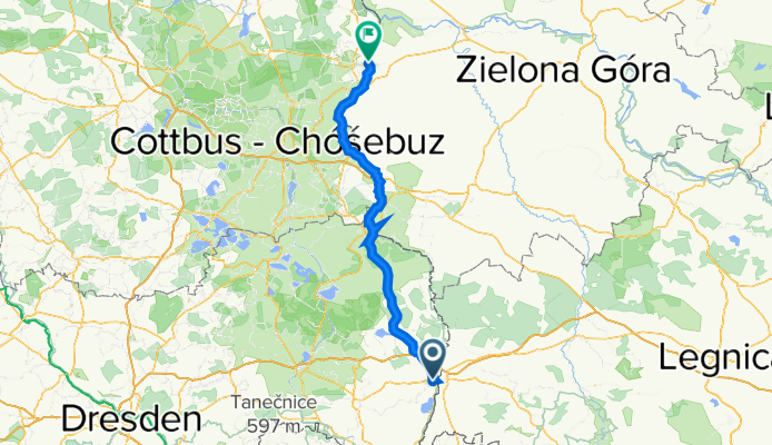 Landeskronstraße 24, Görlitz to Bahnhofstraße 6, Guben