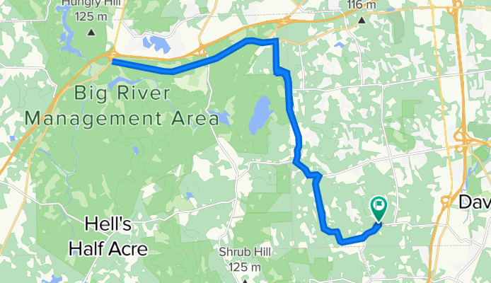 325 Shady Hill Dr, East Greenwich to 1045 South Rd, East Greenwich