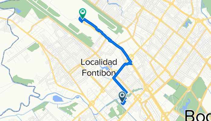 De Carrera 72C 22a-27, Bogotá a Avenida El Dorado 112, Bogotá