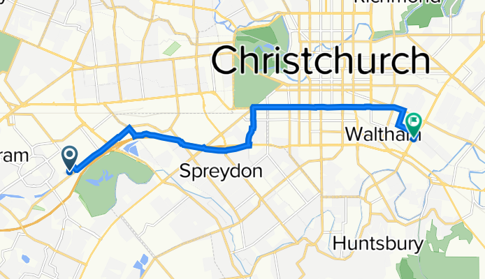 20 Avenger Cres, Christchurch to 108 Ensors Rd, Christchurch