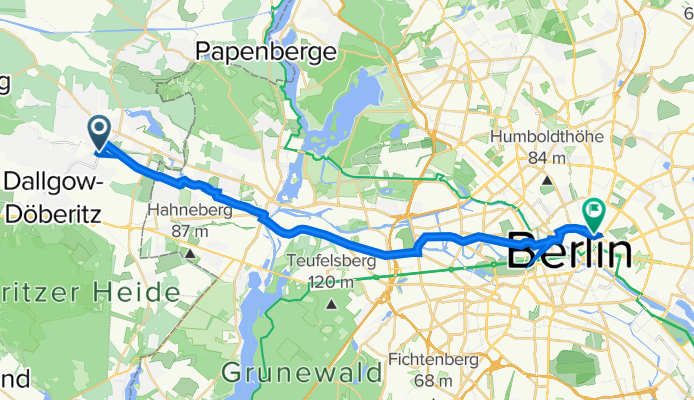Potsdamer Straße 1, Falkensee to Karl-Liebknecht-Straße 34A, Berlin