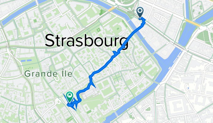 République Battement face Palais du Rhin, Strasbourg nach Rue Mercière 3, Strasbourg