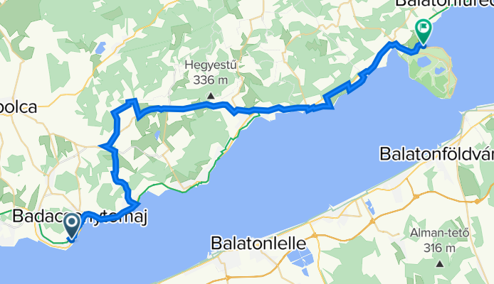 park utca 28, Badacsonytomaj to Kagyló-köz 8, Tihany