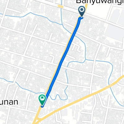 Jalan Jendral Sudirman 112, Kecamatan Banyuwangi to Jalan Nasional III 10b, Kecamatan Banyuwangi