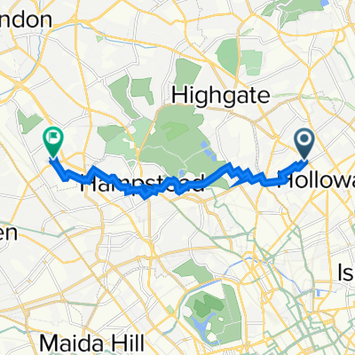 1 Tavistock Ter, London to 45 Caddington Road, London