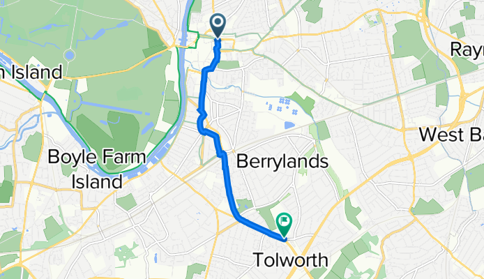 154-156 Clarence St, Kingston Upon Thames to 401 Ewell Road, Surbiton