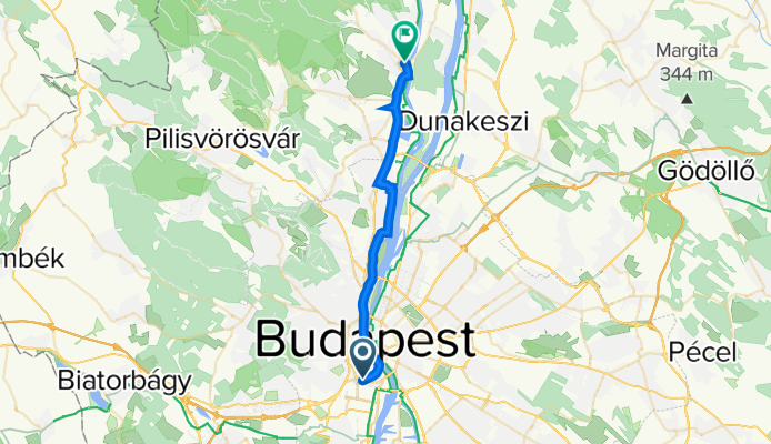 Bartók Béla út 77., Budapest to Fő tér 1., Szentendre