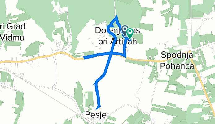 Dolenja vas pri Artičah 16, Brežice to Dolenja vas pri Artičah 15, Brežice