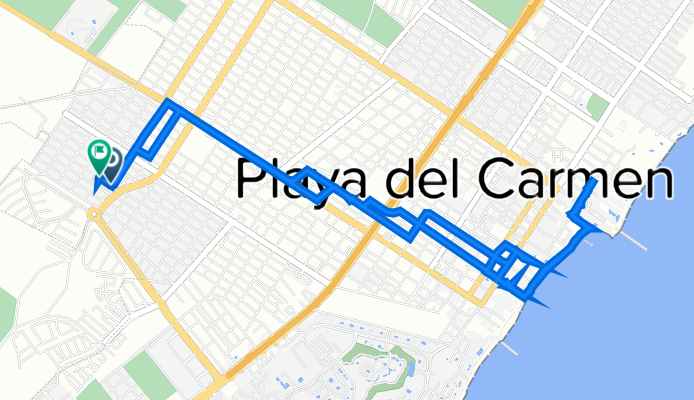 De Calle 17 Sur, Playa del Carmen a Avenida 130 Sur 136, Playa del Carmen