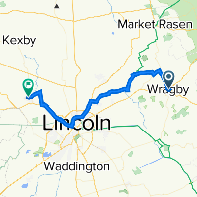 Louth Road, Wragby, Market Rasen to 14 Field Ave, Saxilby, Lincoln