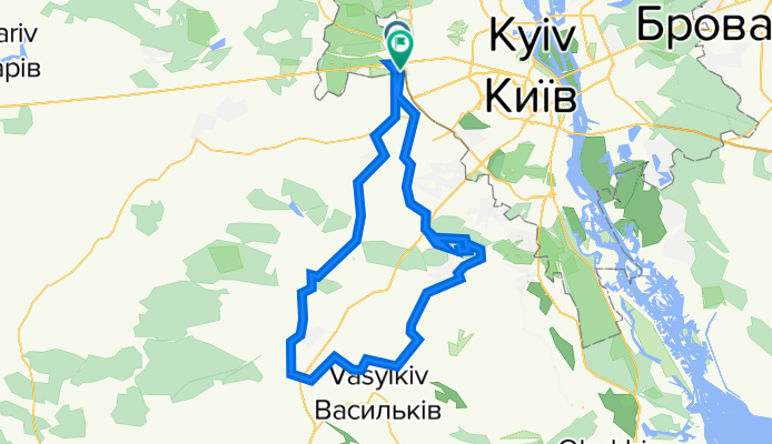 От ул. Чернобыльская, Київ до вулиця Шепетівська 169, Петропавлівська Борщагівка