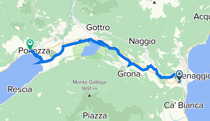 Via Privata Fratelli Castelli 27, Menaggio nach Via Letizia Porto 4, Porlezza