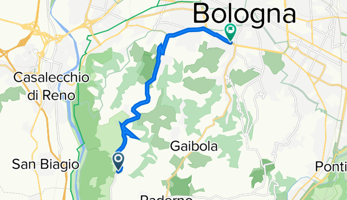 Via di Casaglia 65, Bologna to Viale Antonio Aldini, Bologna