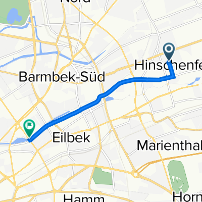 Thiedeweg 25A, Hamburg nach Uferstraße 2A, Hamburg