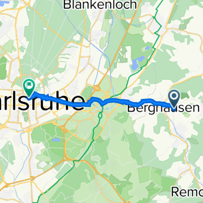 Finkenstraße 5, Pfinztal nach Kaiserstraße, Karlsruhe