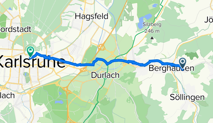Finkenstraße 5, Pfinztal nach Kaiserstraße, Karlsruhe