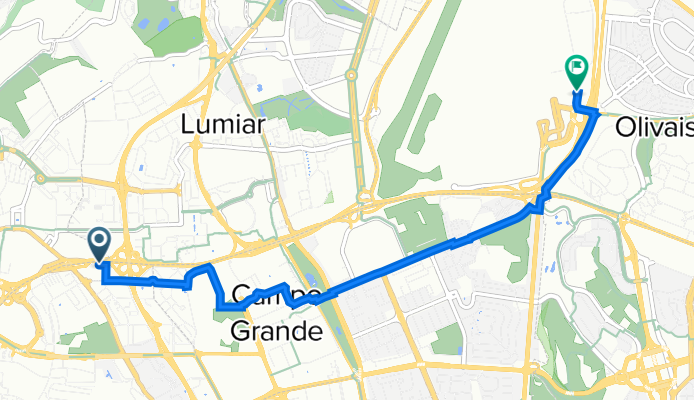 Rua Tomás da Fonseca 7, Lisboa to Parque de Estacionamento Seis do Aeroporto da Portela, Lisboa