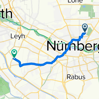 Parkstraße 12, Nürnberg nach Sigmundstraße 163, Nürnberg