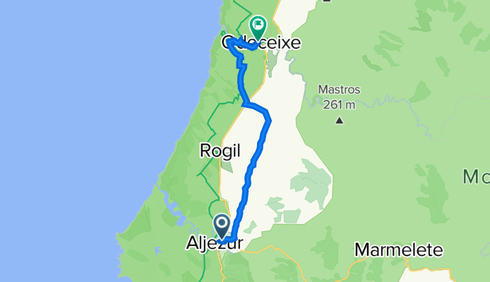 Rua da Escola, Aljezur à Variante 19 de Abril 2–20, Odeceixe