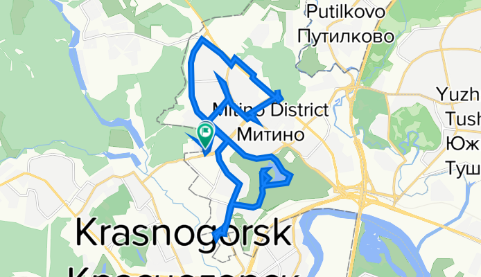 От улица Видная 6, Красногорск до улица Видная 6, Красногорск