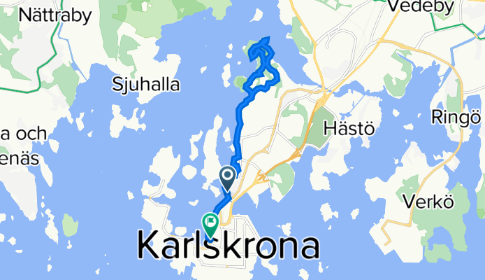 Pantarholmskajen 6, Karlskrona to Borgmästarekajen 10, Karlskrona
