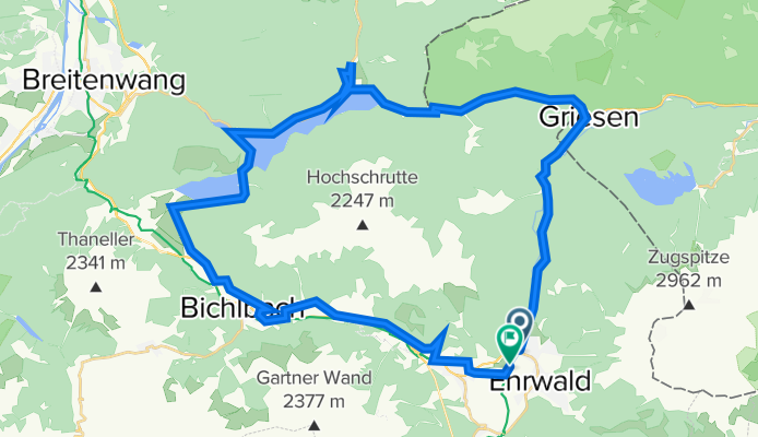 Bahnhof Umgebung 6, Ehrwald naar Am Rettensee 1, Ehrwald