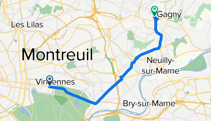 26 Avenue de Paris, Vincennes à 1–15 Impasse des Chênes Verts, Villemomble
